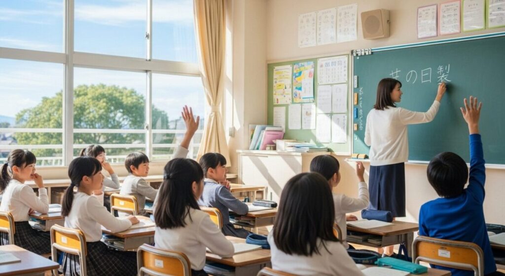 小学校の授業風景の写真