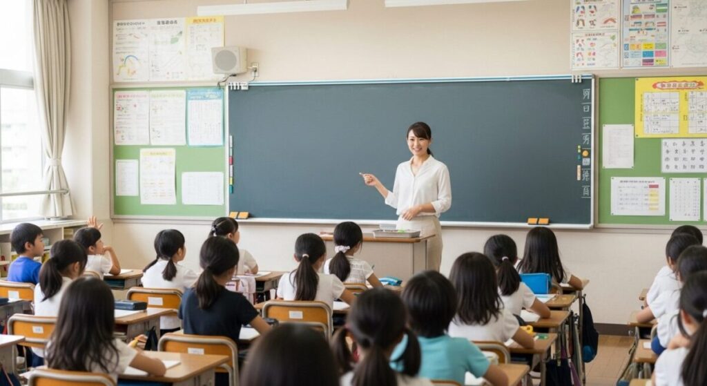 いじめの問題を抱えながらも授業をする教師