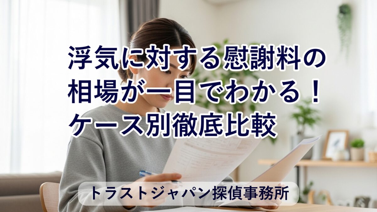 浮気慰謝料の相場が一目でわかる!ケース別パターン徹底比較