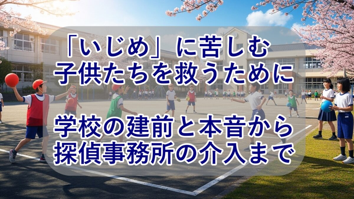 子供のいじめ対策 探偵のいじめ調査